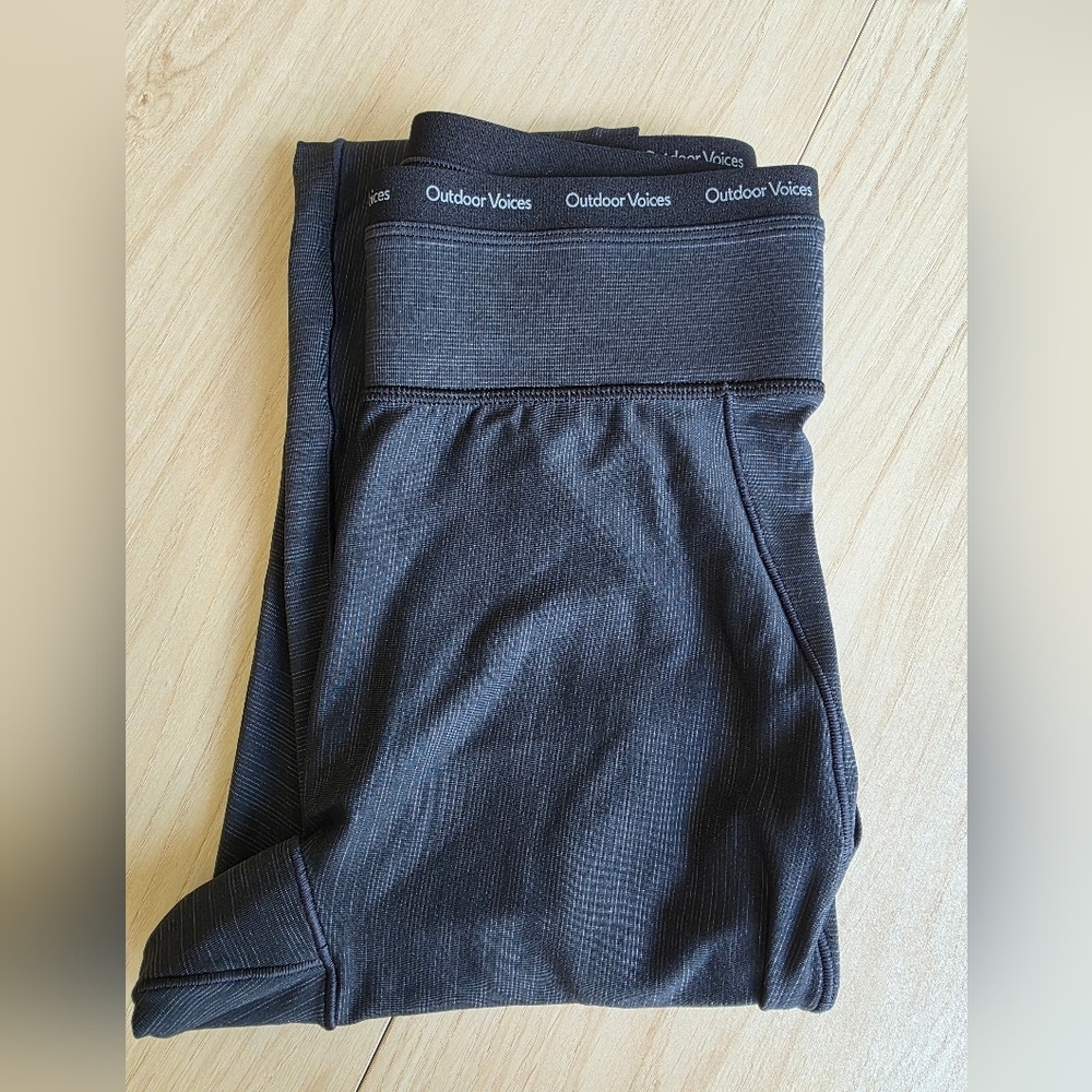 Outdoor Voices Leggings, Charcoal Gray/Black, Size Small